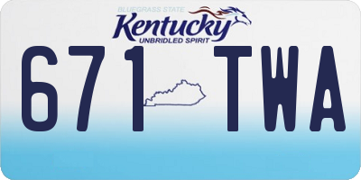 KY license plate 671TWA