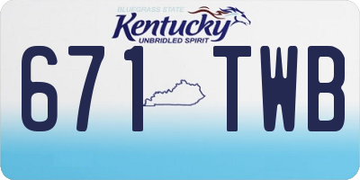 KY license plate 671TWB