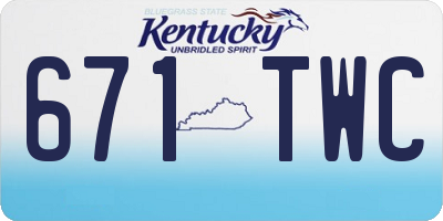 KY license plate 671TWC
