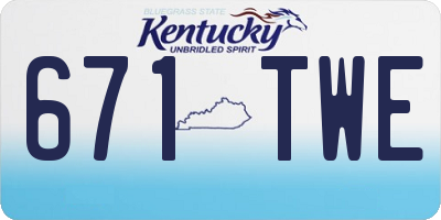 KY license plate 671TWE