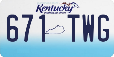KY license plate 671TWG