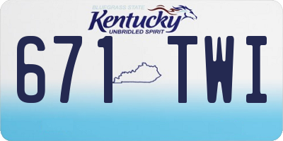 KY license plate 671TWI