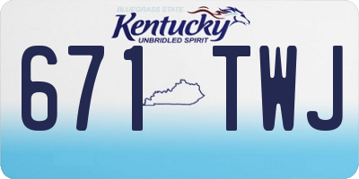 KY license plate 671TWJ