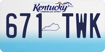 KY license plate 671TWK