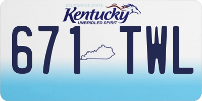 KY license plate 671TWL