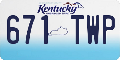 KY license plate 671TWP