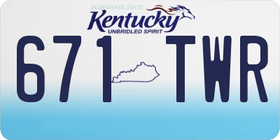 KY license plate 671TWR