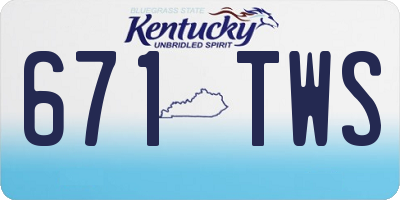 KY license plate 671TWS