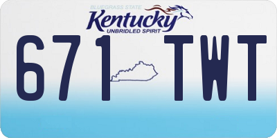 KY license plate 671TWT