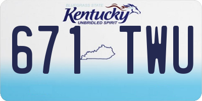 KY license plate 671TWU