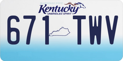 KY license plate 671TWV