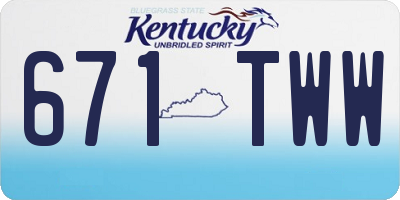 KY license plate 671TWW