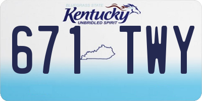 KY license plate 671TWY