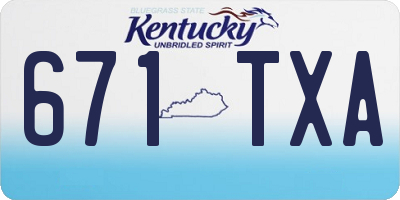 KY license plate 671TXA