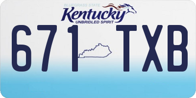 KY license plate 671TXB