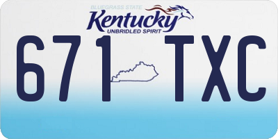 KY license plate 671TXC
