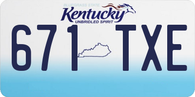 KY license plate 671TXE