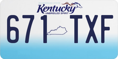 KY license plate 671TXF