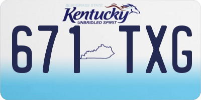 KY license plate 671TXG