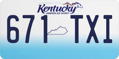 KY license plate 671TXI
