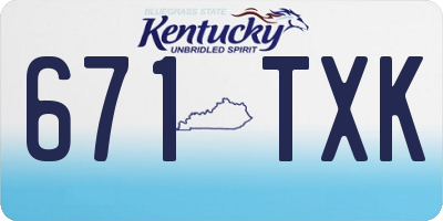 KY license plate 671TXK