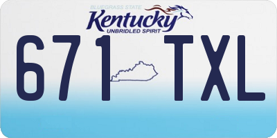 KY license plate 671TXL