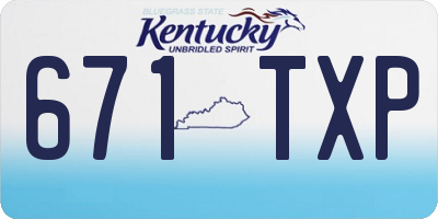 KY license plate 671TXP