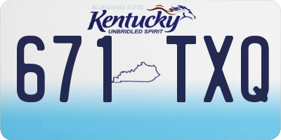 KY license plate 671TXQ