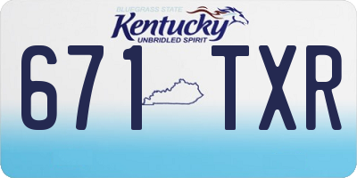 KY license plate 671TXR