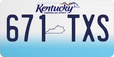 KY license plate 671TXS