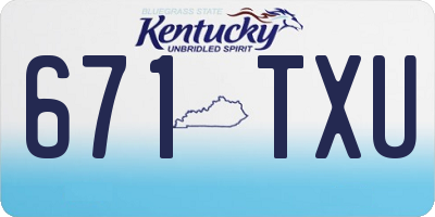 KY license plate 671TXU