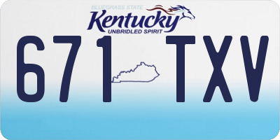 KY license plate 671TXV