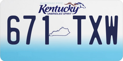 KY license plate 671TXW