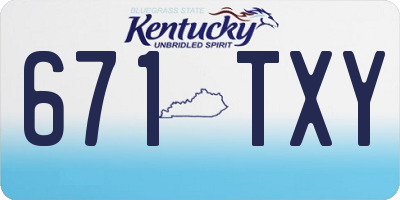 KY license plate 671TXY