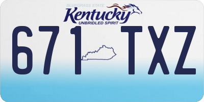 KY license plate 671TXZ