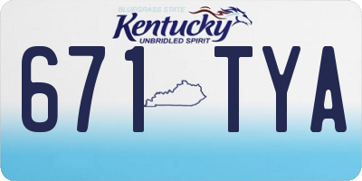 KY license plate 671TYA