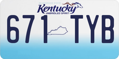 KY license plate 671TYB