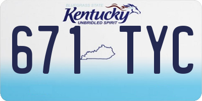 KY license plate 671TYC