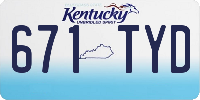 KY license plate 671TYD