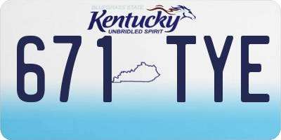 KY license plate 671TYE