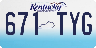 KY license plate 671TYG