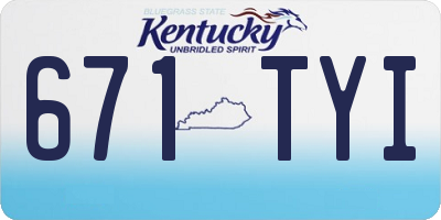KY license plate 671TYI
