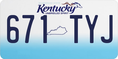KY license plate 671TYJ