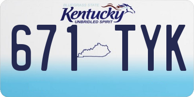KY license plate 671TYK