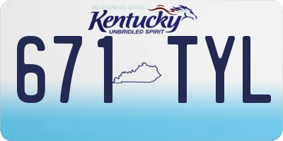 KY license plate 671TYL