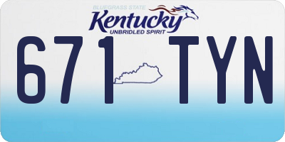 KY license plate 671TYN