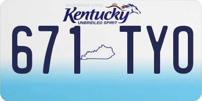 KY license plate 671TYO