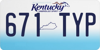 KY license plate 671TYP