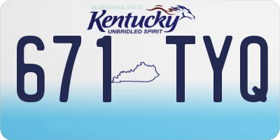 KY license plate 671TYQ