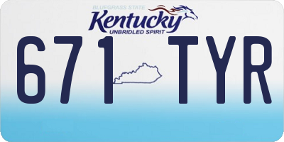 KY license plate 671TYR